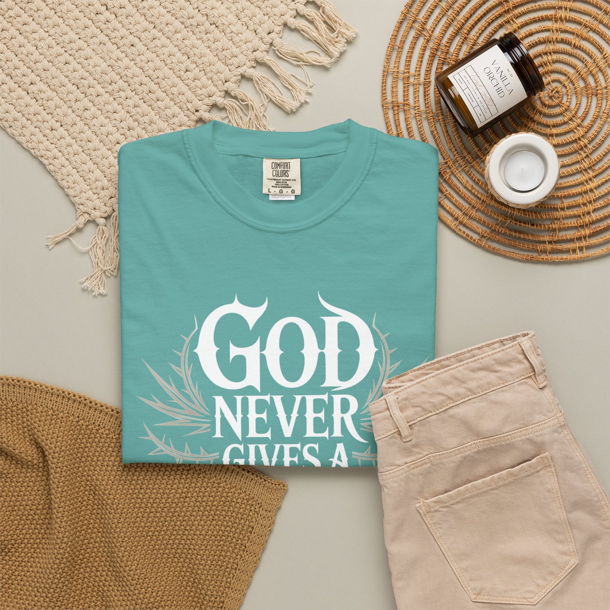 Inspirational Christian T-Shirt — "God Never Gives a Burden You Can't Bear" Tee