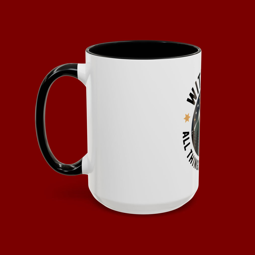 With God All Things Are Possible Accent Coffee Mug — Inspirational Faith Mountain Mug (11/15oz)