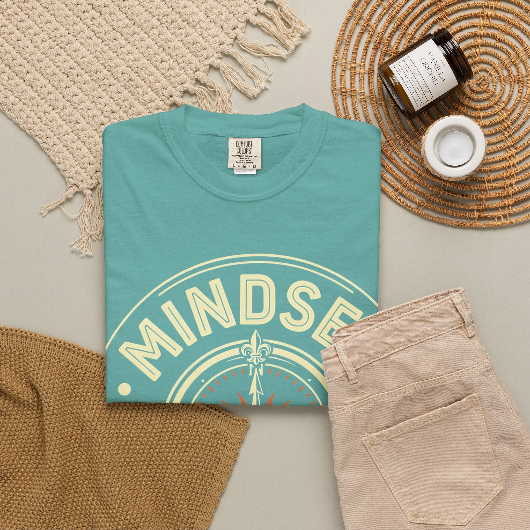 Mindset Over Everything T-Shirt — Positive Vibes Compass Graphic Tee