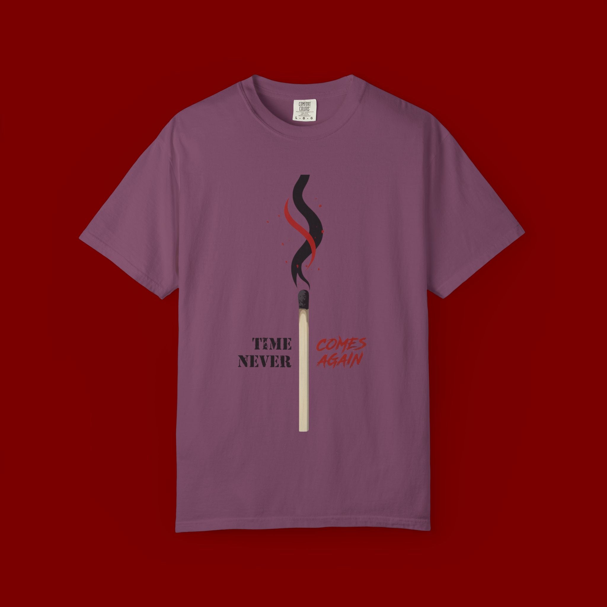 Matchstick Graphic T-Shirt — “Time Never Comes Again” Vintage-Inspired Tee