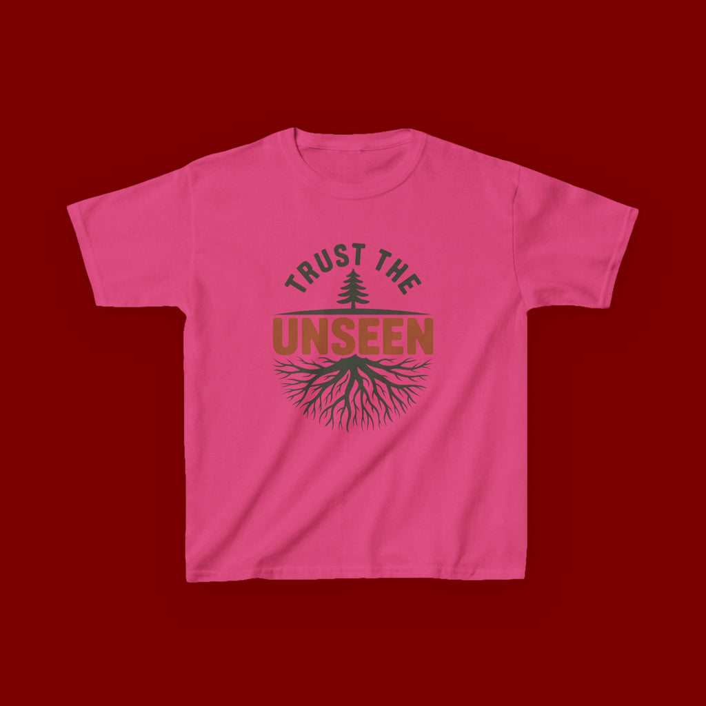 Kids T‑Shirt — "Trust the Unseen" Tree & Roots Inspirational Graphic