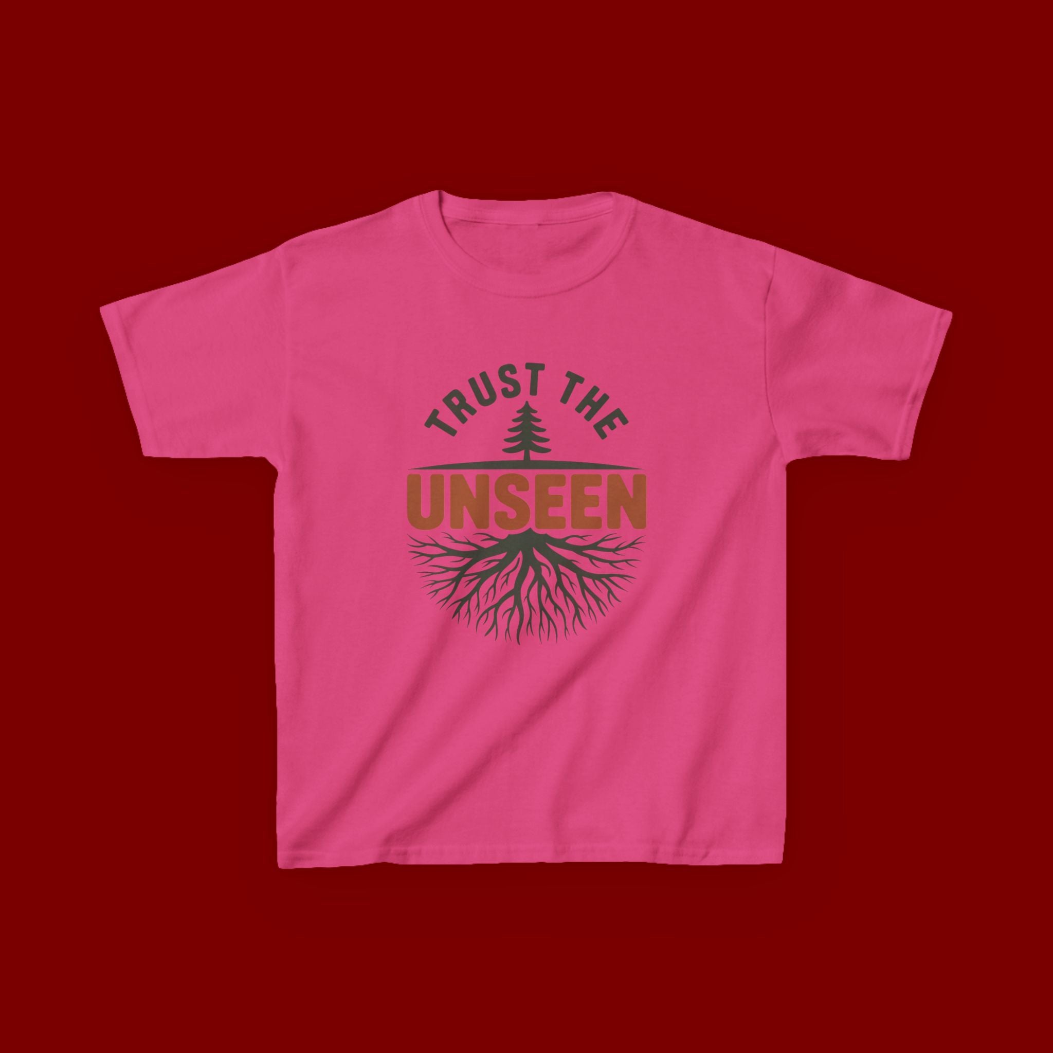 Kids T‑Shirt — "Trust the Unseen" Tree & Roots Inspirational Graphic