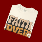 Faith Over Fear T‑Shirt — Retro Floral Inspirational Tee