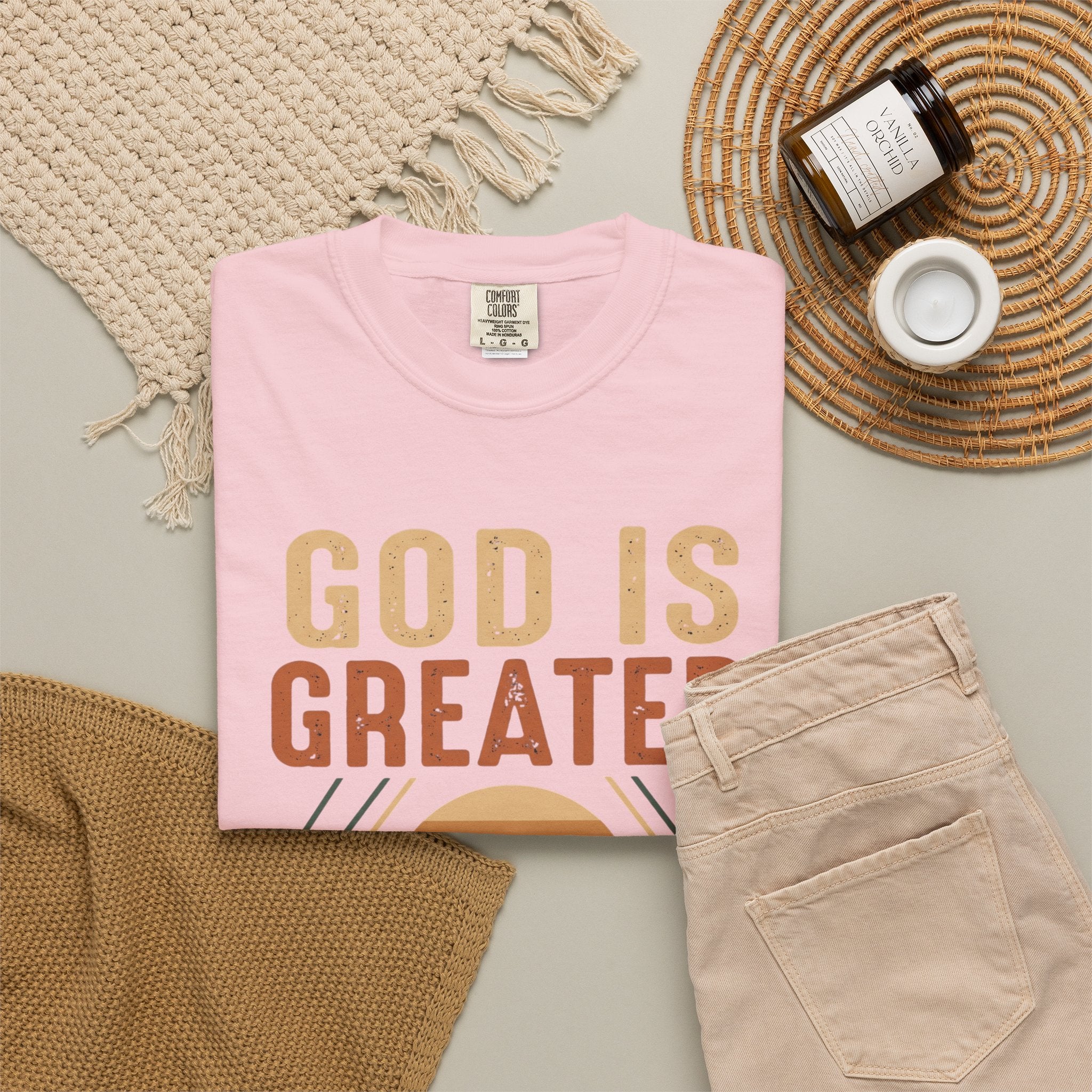 God Is Greater Mountain T-Shirt — Christian Faith Graphic Tee