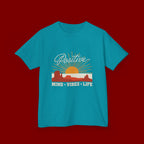 Kids T-Shirt - "Positive" Retro Sunrise Tee (Mind • Vibes • Life)