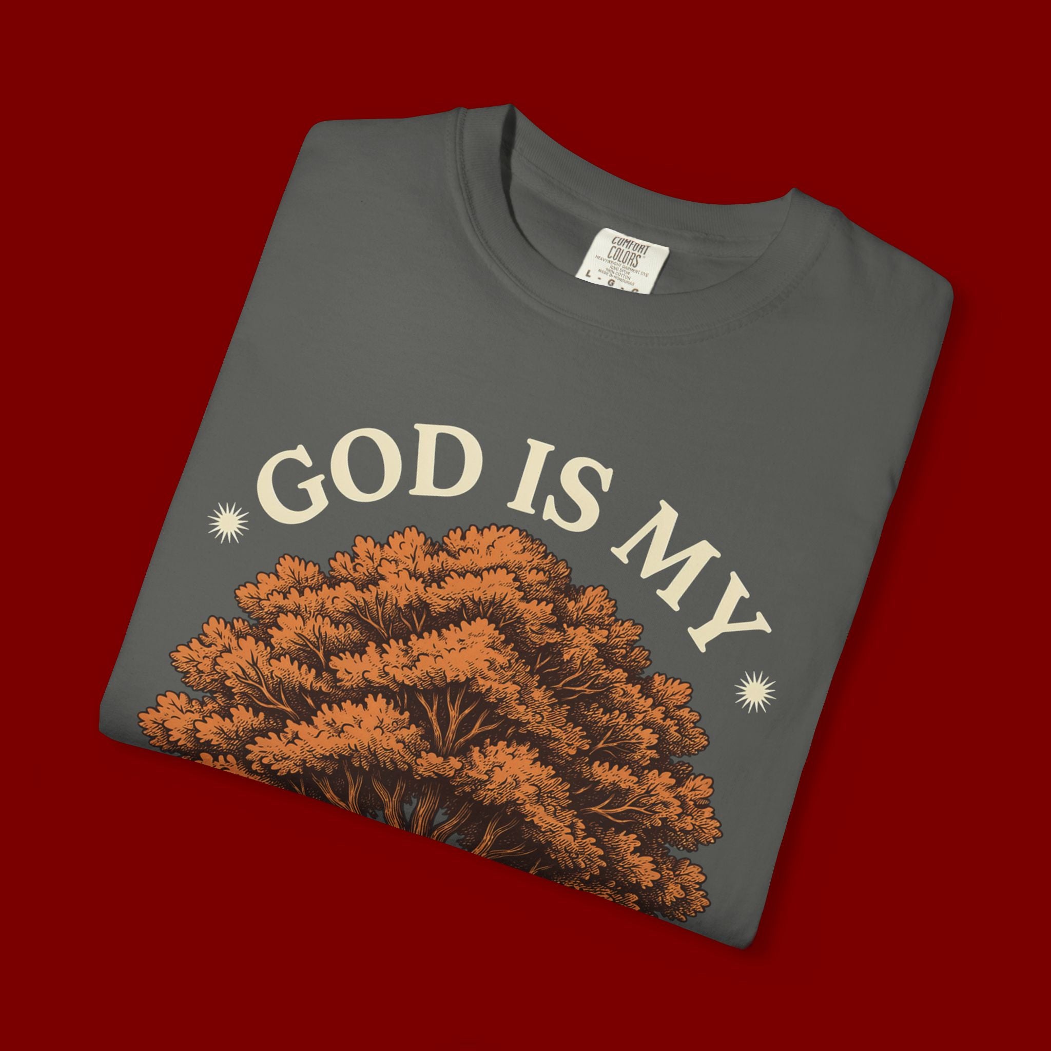 God Is My Strength T-Shirt — Tree Faith Graphic Tee