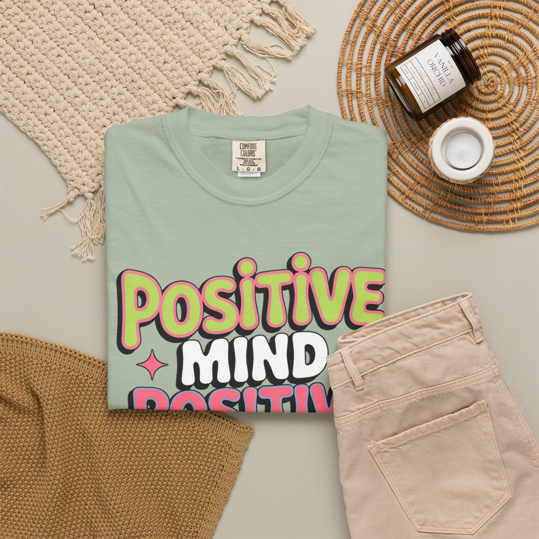 Positive Mind Positive Vibes Positive Life T-Shirt — Retro Smile Graphic Tee