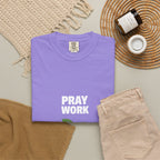 Pray Work, Trust God T-Shirt — Faith Gardening Inspirational Tee