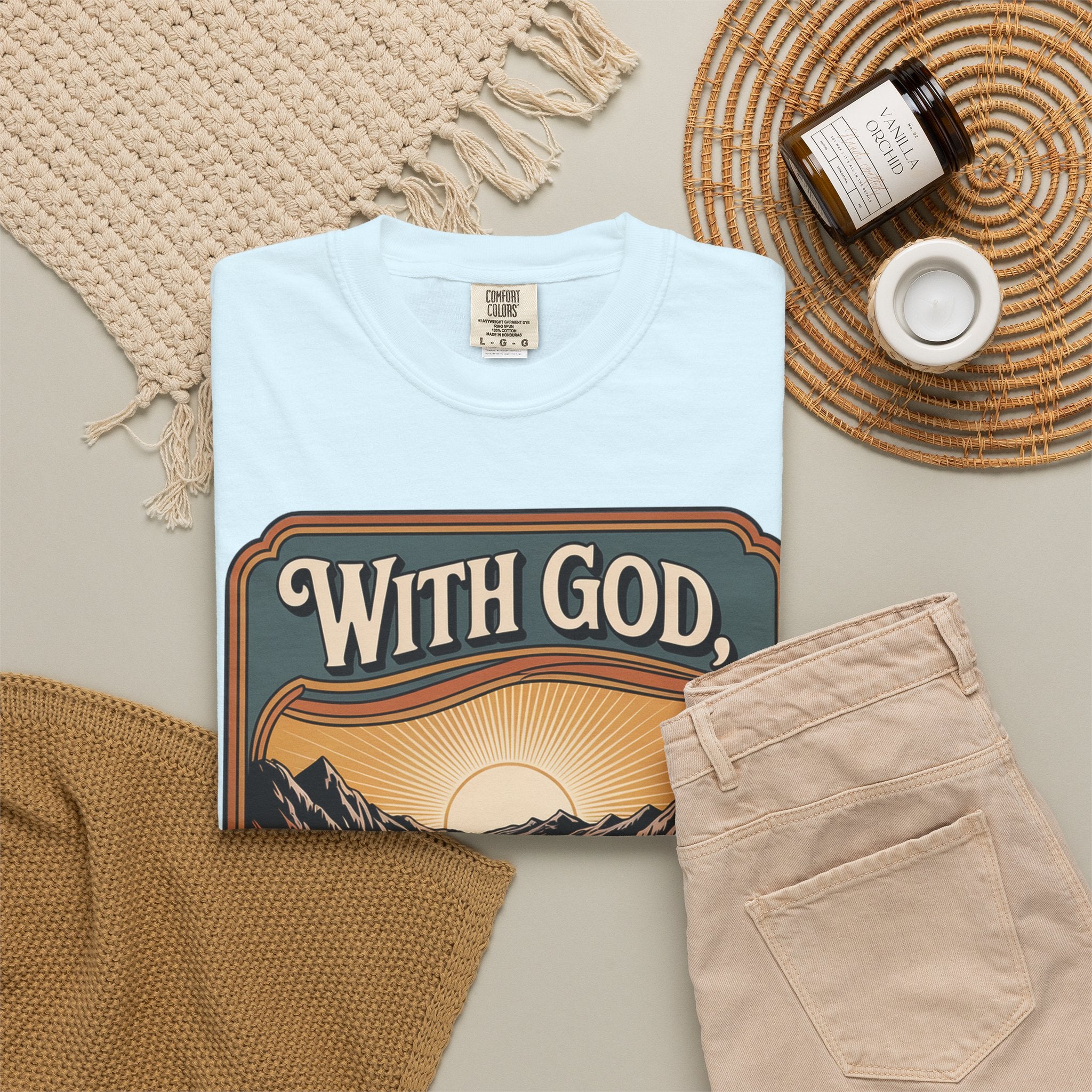 Inspirational Graphic T-Shirt — "With God, Every Hardship Brings Ease"