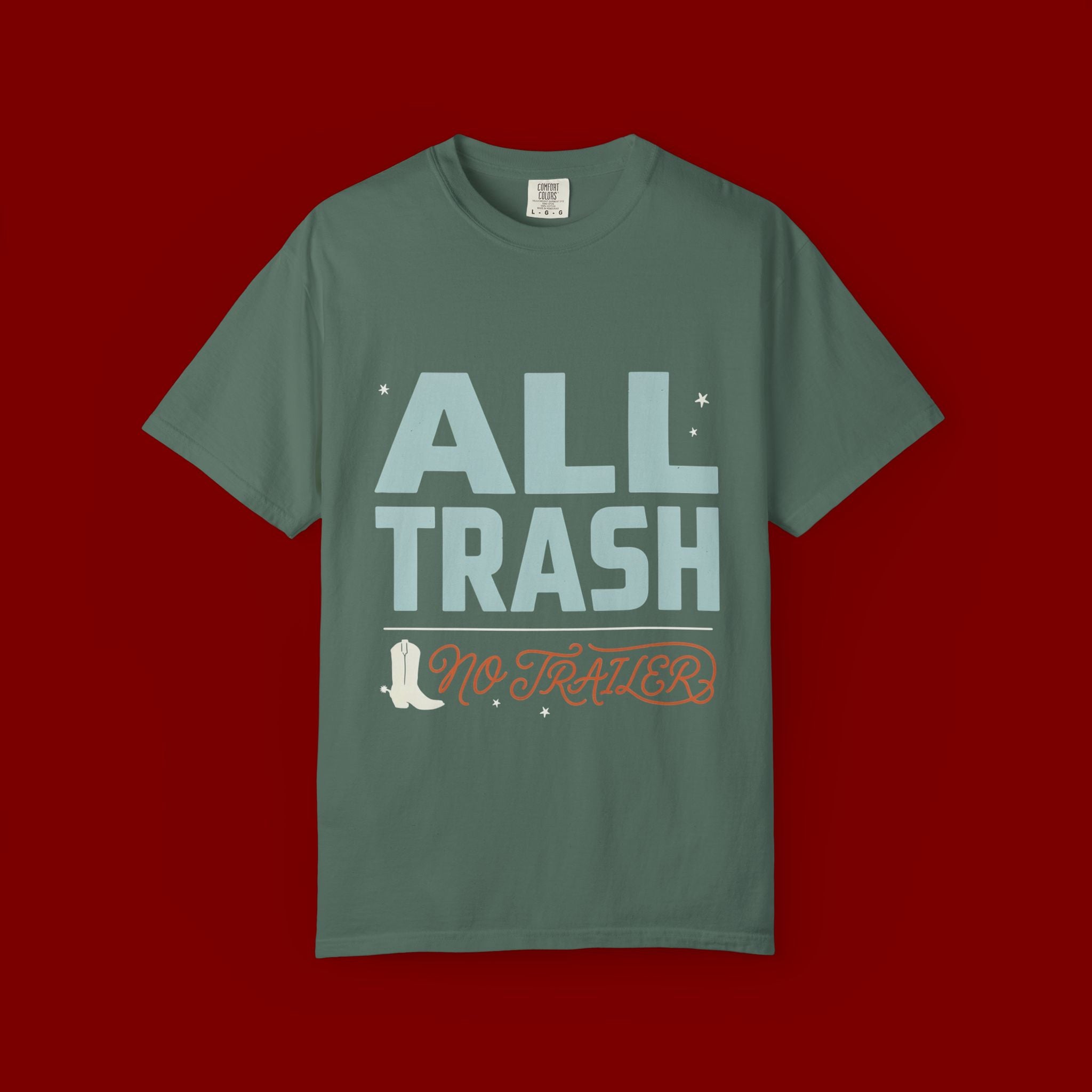 ALL TRASH No Trailer Graphic T-Shirt — Funny Retro Statement Tee