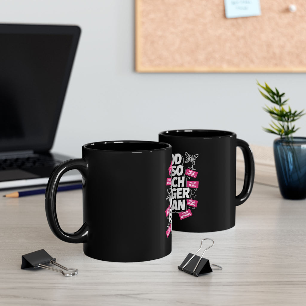 Inspirational Ceramic Mug — "God Is So Much Bigger Than" Faith Coffee Cup
