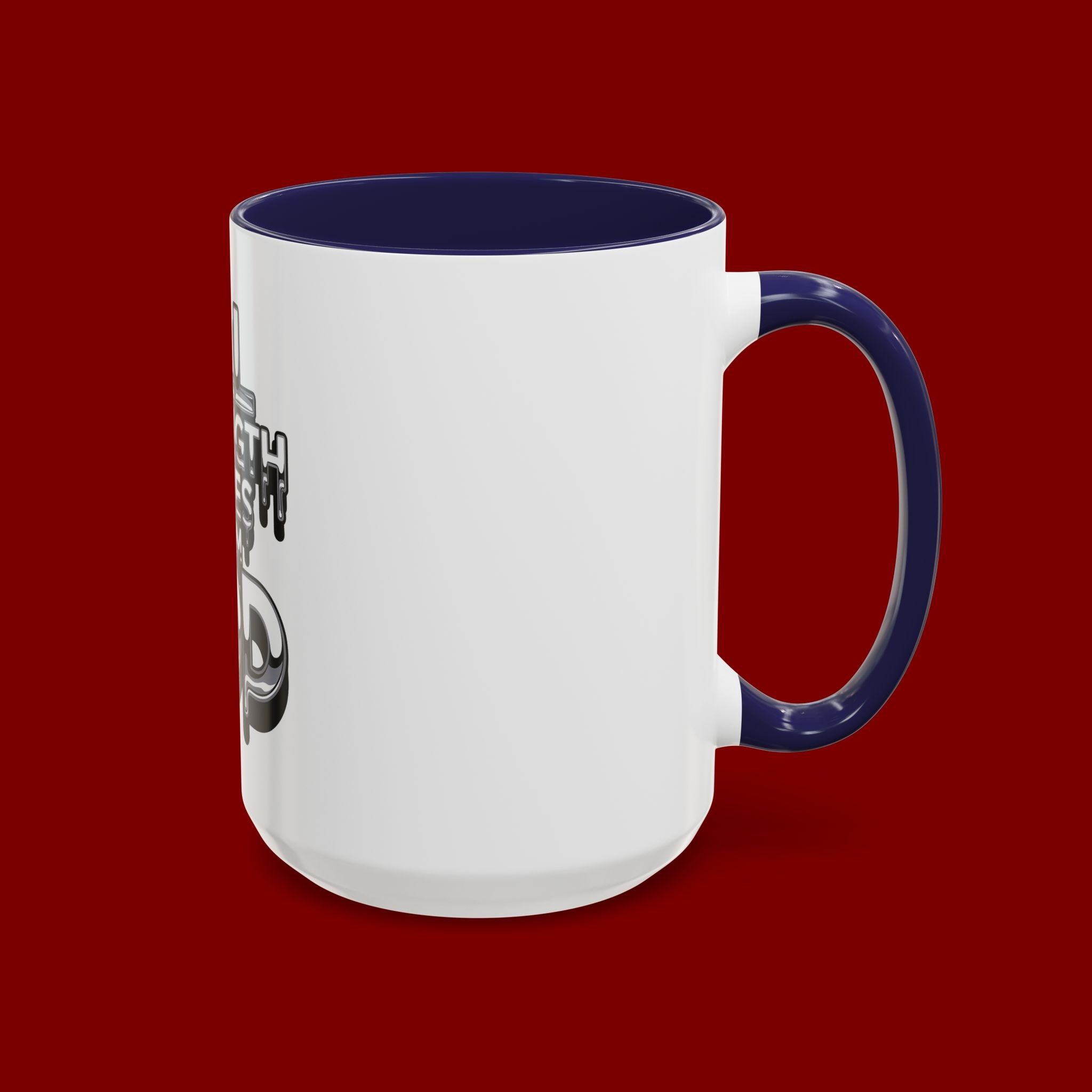 Ceramic Mug — "All Strength Comes From God" Black Accent Coffee Cup (11/15 oz)