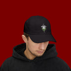Dad Cap — Minimal Green Plant Drip Embroidered Hat