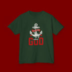 Kids Anchor T‑Shirt – "I'm Nothing Without God" Christian Tee for Boys & Girls