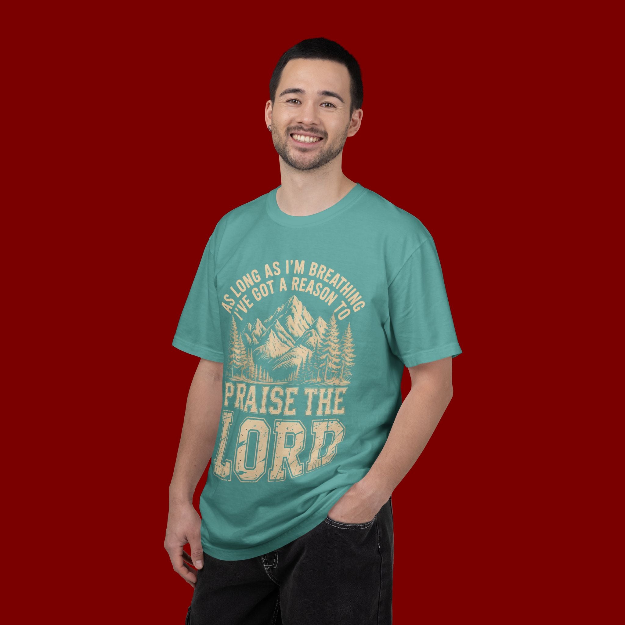 Praise the Lord Mountain T-Shirt — Christian Faith Outdoor Tee