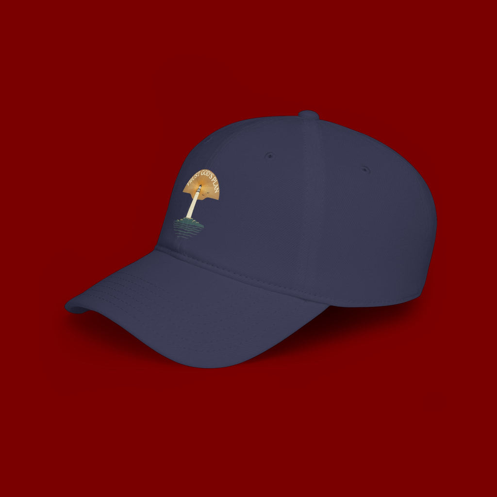 Lighthouse Faith Baseball Cap — "Trust God's Plan" Embroidered Low-Profile Hat