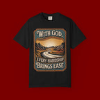 Inspirational Graphic T-Shirt — "With God, Every Hardship Brings Ease"