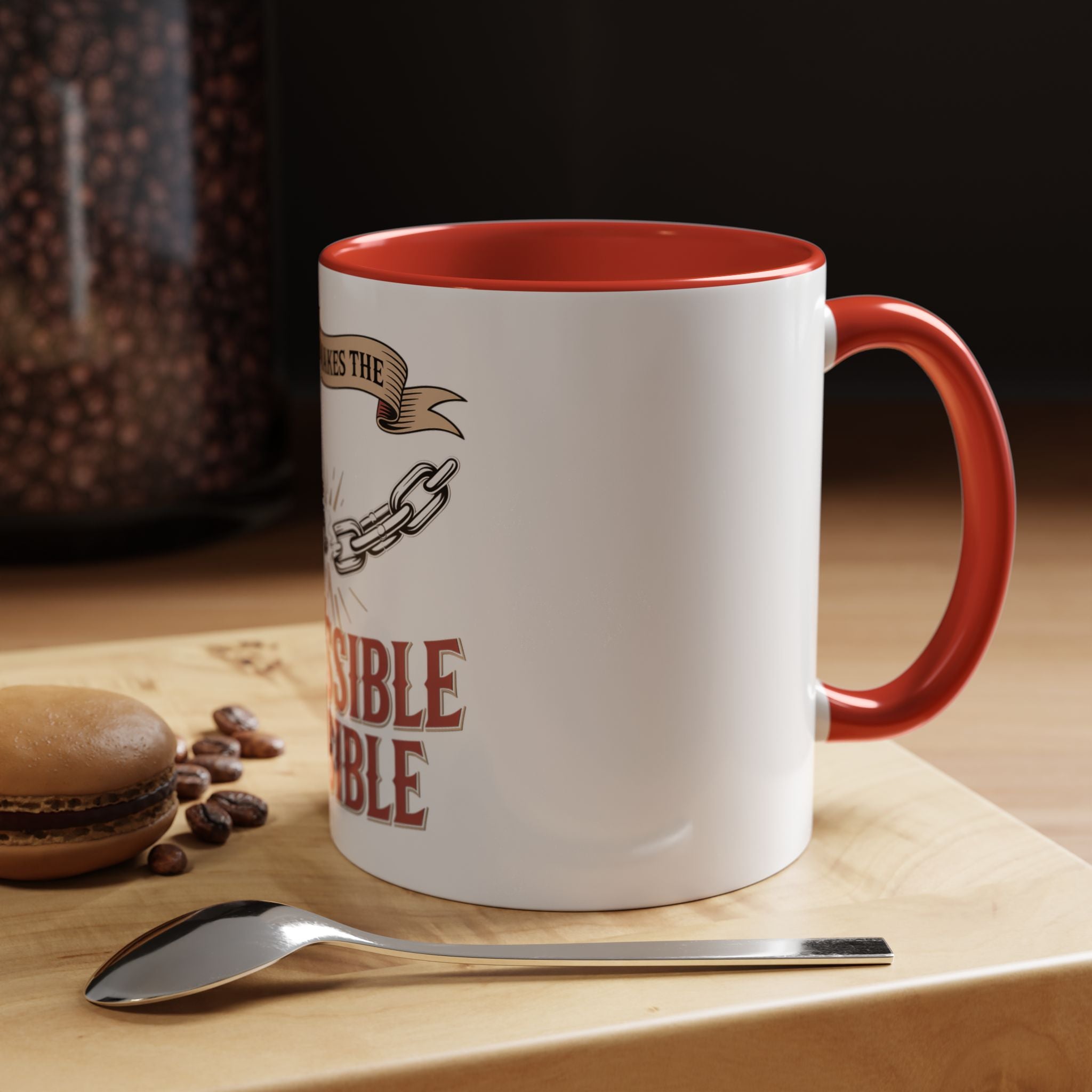 Accent Coffee Mug — "Faith Makes the Impossible Possible" Inspirational Ceramic Mug