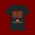 Youth Tee — "Never Panic Just Pray" Retro Sunset Kids T-Shirt