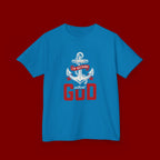 Kids Anchor T‑Shirt – "I'm Nothing Without God" Christian Tee for Boys & Girls