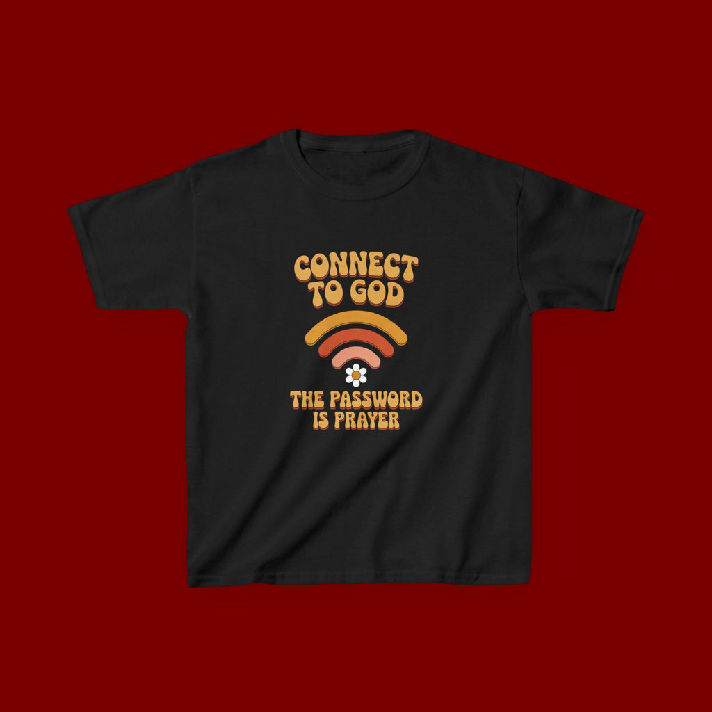 Kids Tee - "Connect to God" WiFi Prayer Graphic Shirt