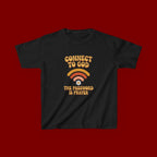 Kids Tee - "Connect to God" WiFi Prayer Graphic Shirt