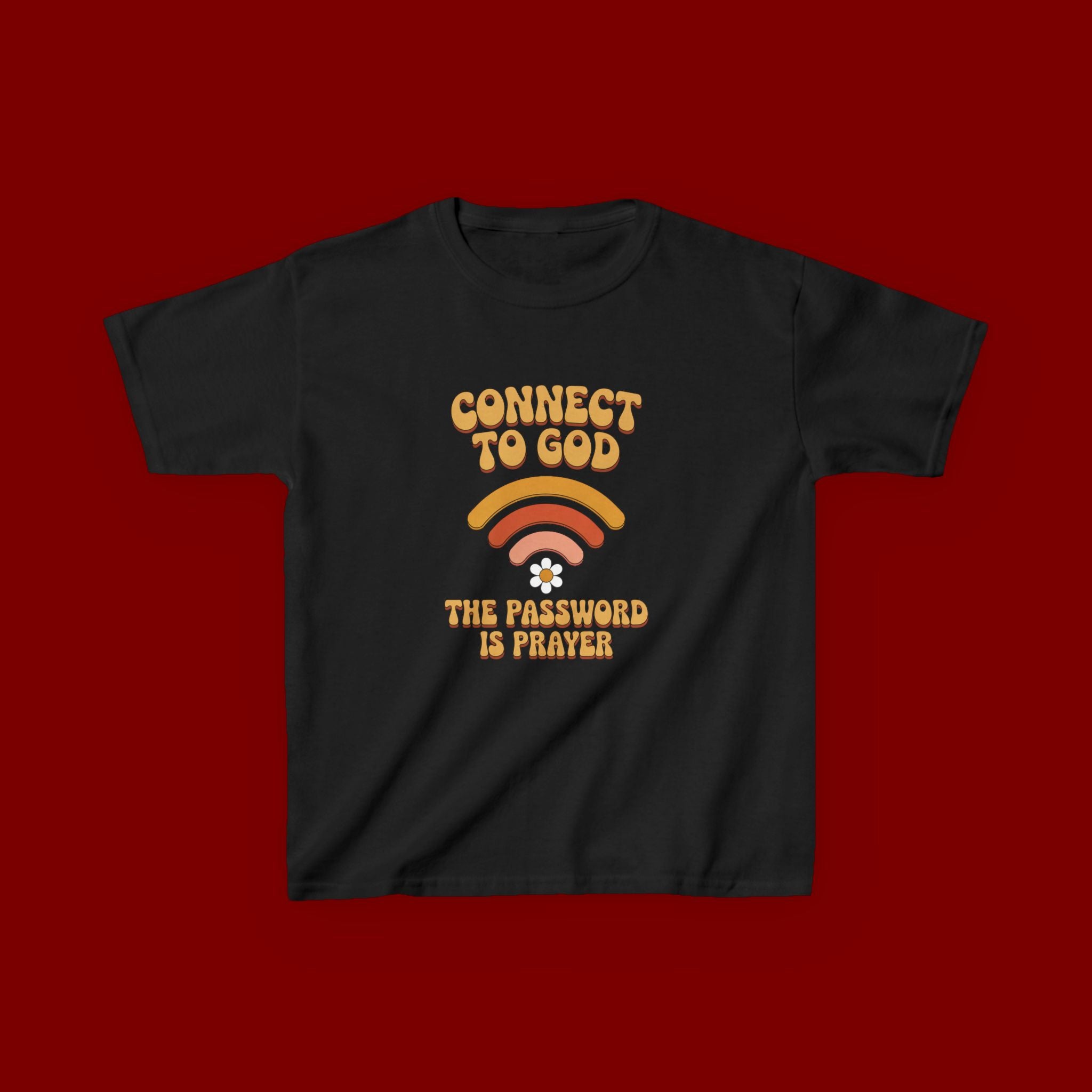 Kids Tee - "Connect to God" WiFi Prayer Graphic Shirt