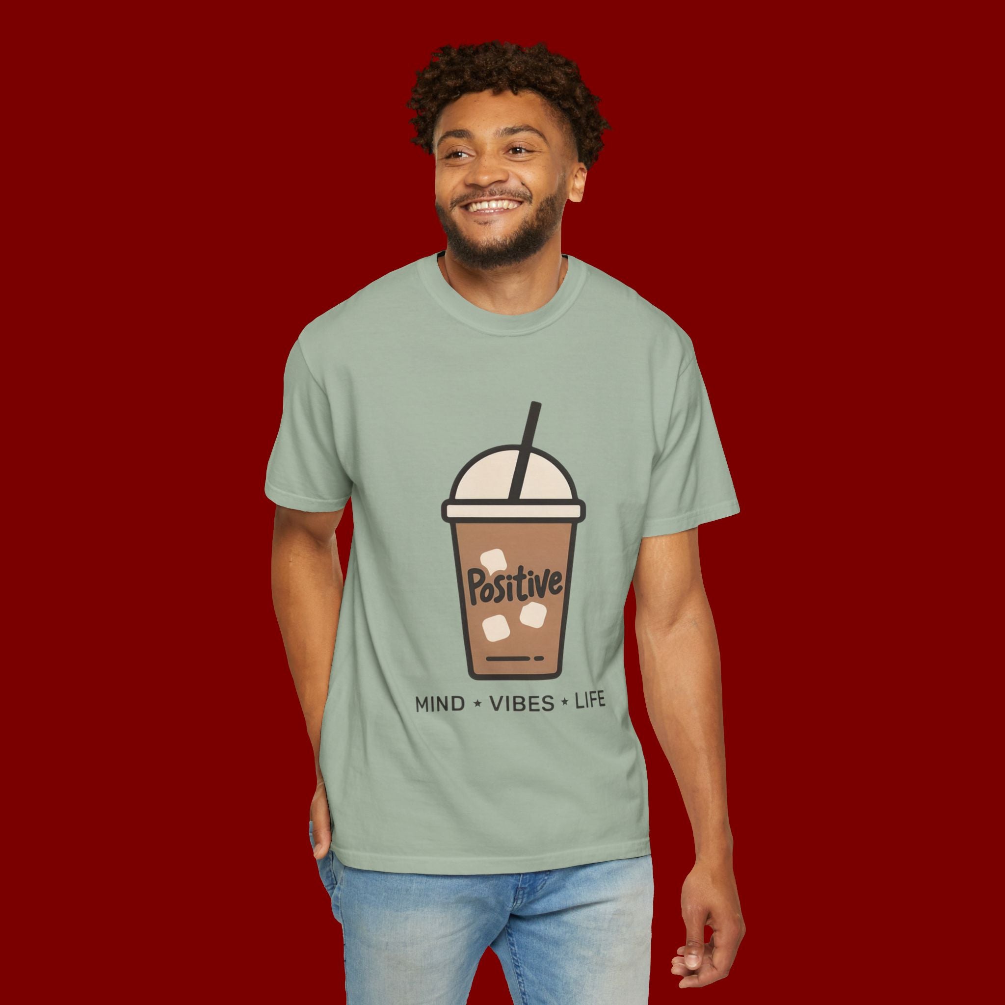 Positive Iced Coffee T-Shirt — Mind • Vibes • Life Graphic Tee