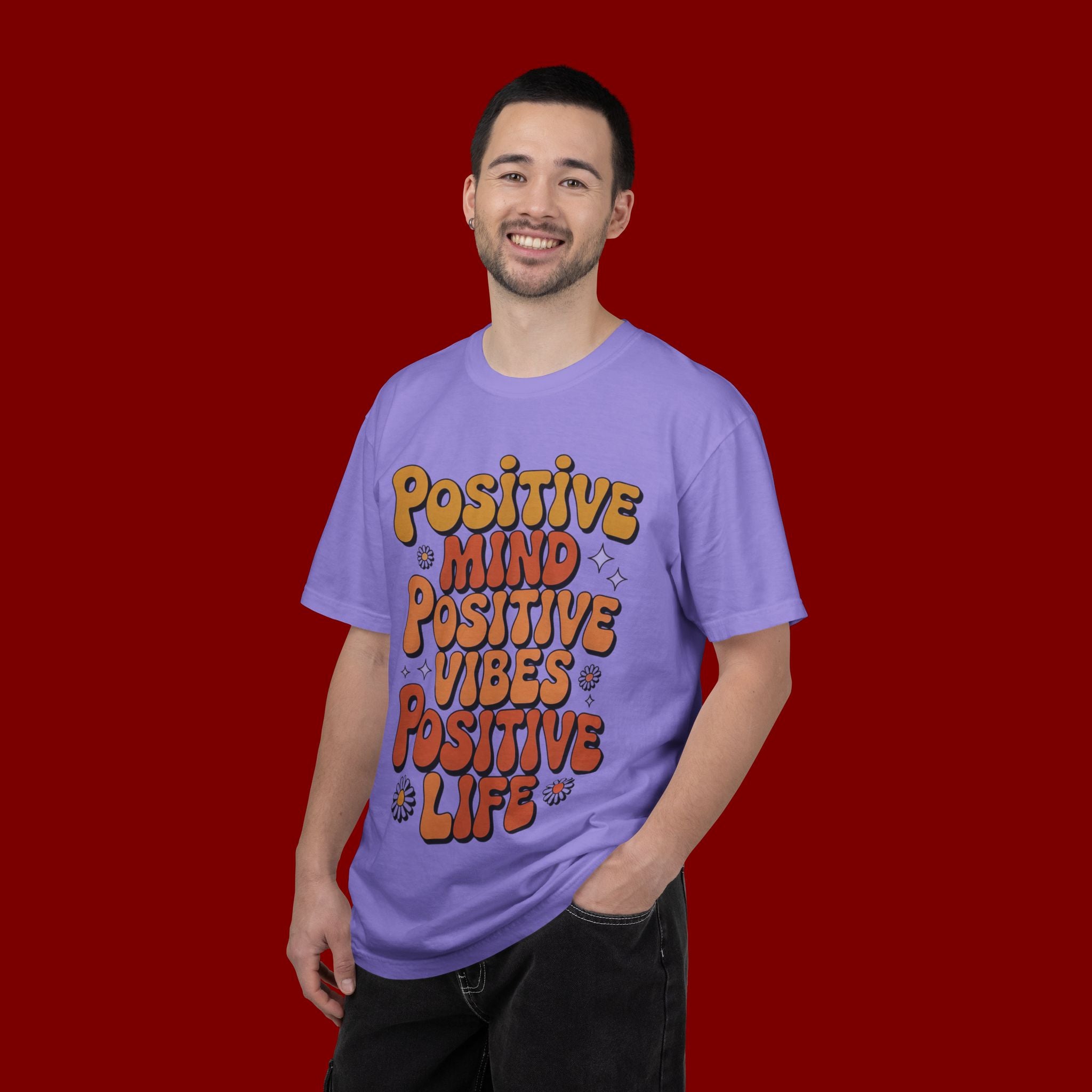 Positive Mind Positive Vibes Positive Life T-Shirt — Retro Daisy Graphic Tee