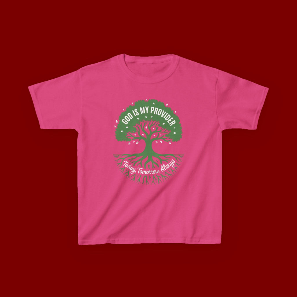 Kids Tee — "God Is My Provider" Tree of Faith Christian Shirt