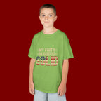 Kids Tee — "My Faith in God is Solid" Patriotic Christian T-Shirt