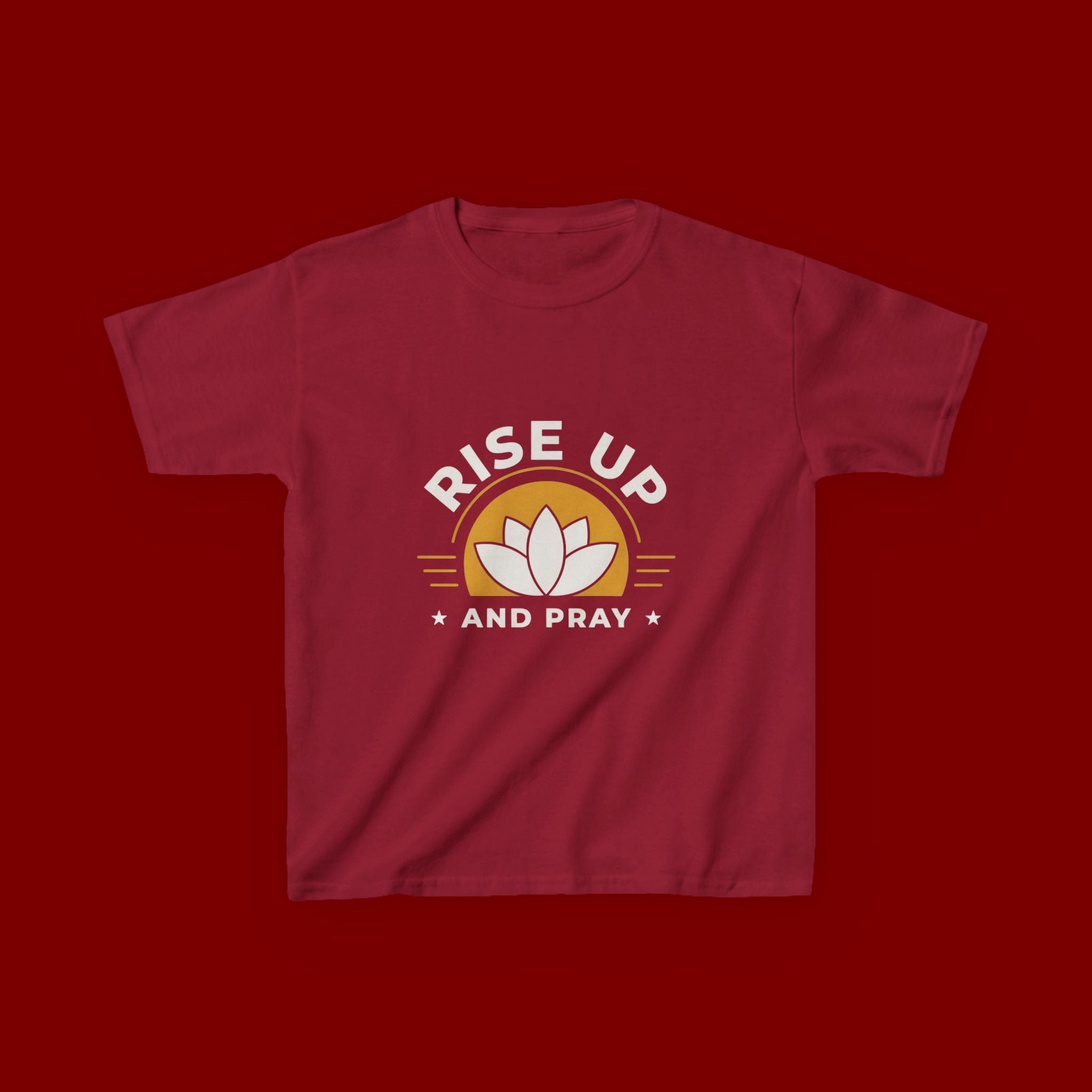 Kids T-Shirt - "Rise Up and Pray" Inspirational Christian Tee for Children