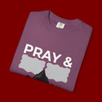 Pray & Never Give Up T-Shirt — Inspirational Christian Mountain Tee