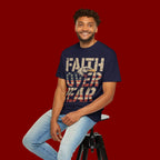 Faith Over Fear T-Shirt — Patriotic Eagle Graphic Tee