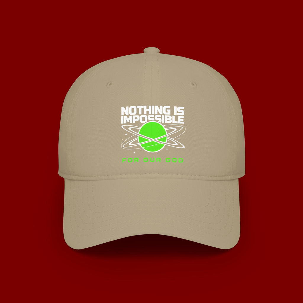 Nothing Is Impossible Baseball Cap — Faith-Inspired Green Planet Design