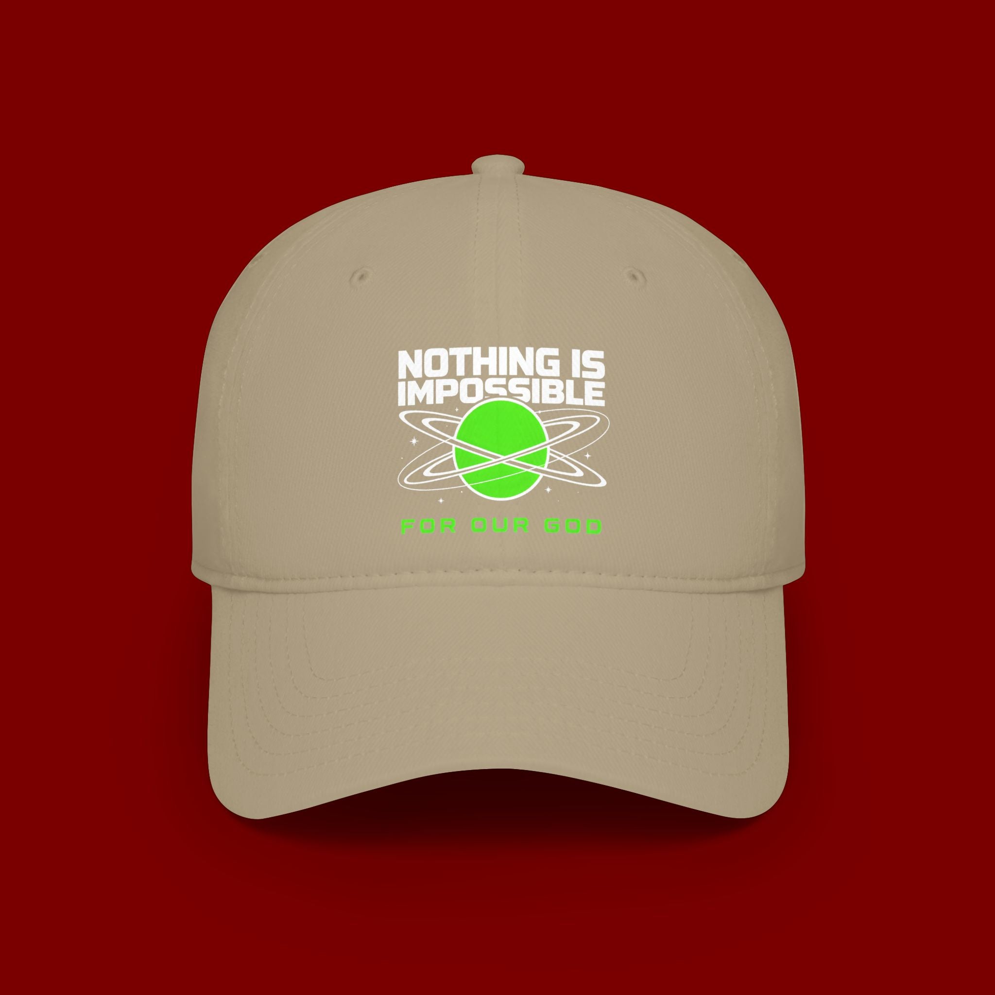 Nothing Is Impossible Baseball Cap — Faith-Inspired Green Planet Design