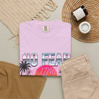 No Fear, No Excuses T-Shirt — Retro Sunset Palm Graphic Tee