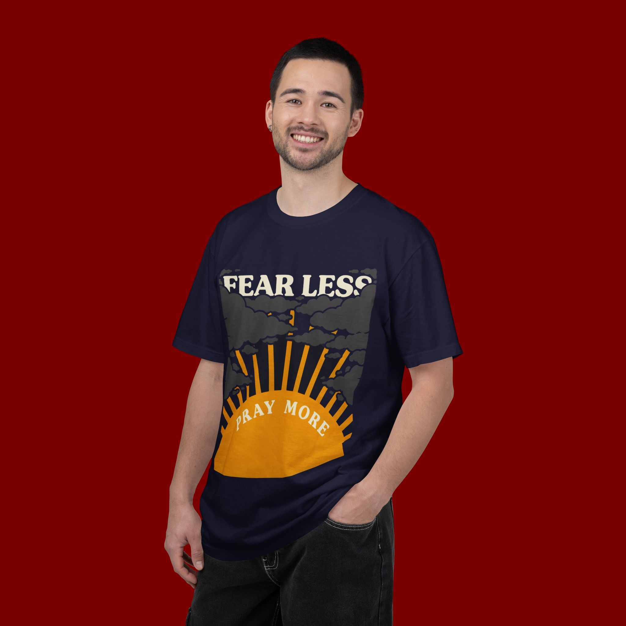 Fear Less Pray More T-Shirt — Inspirational Christian Graphic Tee