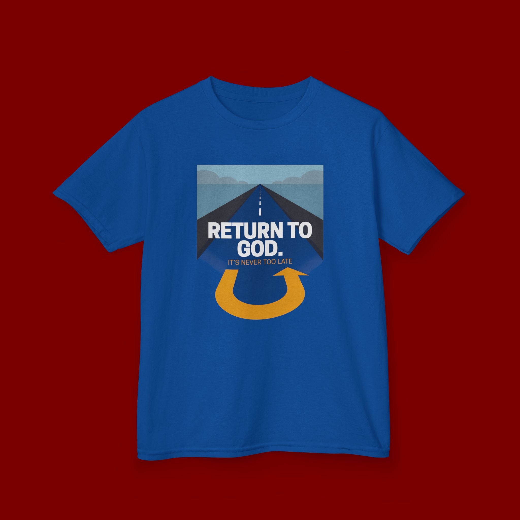 Kids Tee - "Return to God" Roadway Graphic Religious Youth Shirt
