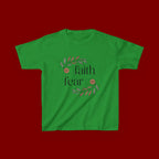 Faith Over Fear Kids T‑Shirt — Floral Inspirational Tee for Boys & Girls