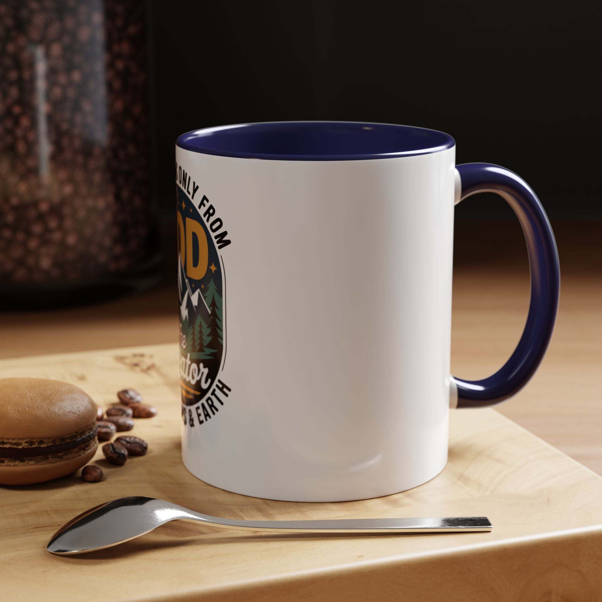 Christian Coffee Mug — “My Help Is Only From God The Creator” Accent Mug