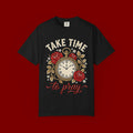 Take Time to Pray Pocket Watch T-Shirt — Faith-Based Floral Christian Tee