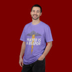 Prayer Is a Weapon T-Shirt — Christian Faith Lightning Graphic Tee