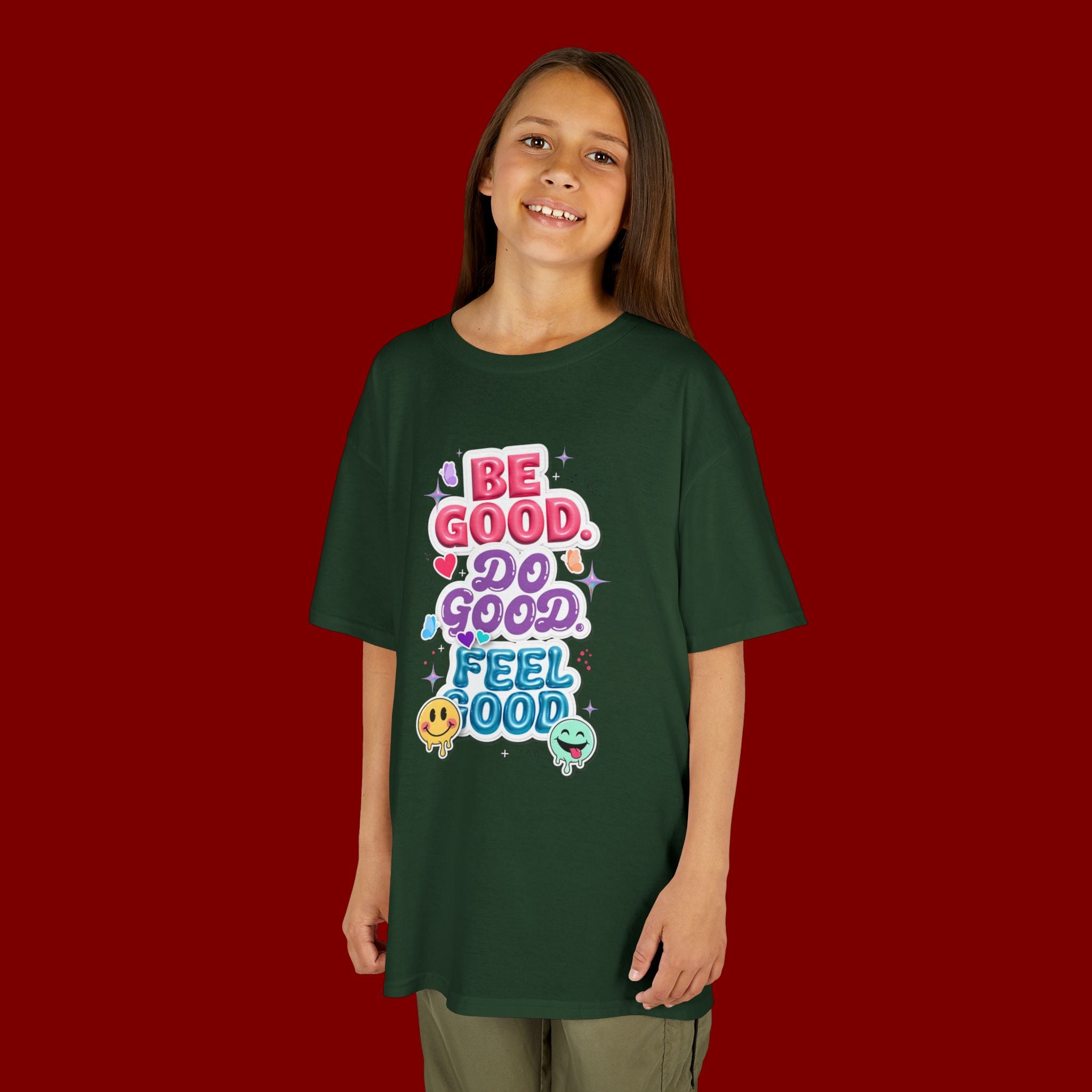 Kids Tee — "Be Good, Do Good, Feel Good" Positive Message Shirt