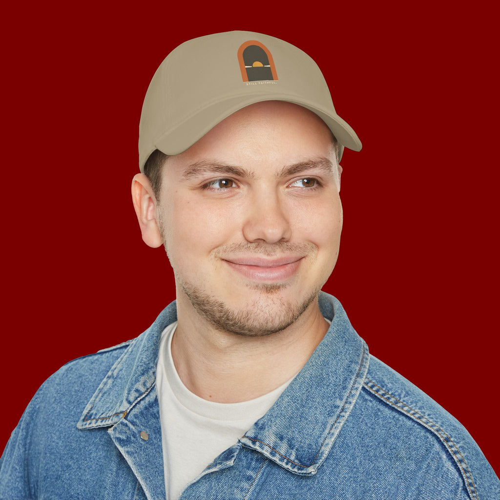 Lighthouse Sunset Cap — "Trust God" Embroidered Low Profile Baseball Hat