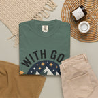 Faith-Based Mountain T-Shirt — "With God All Things Are Possible"