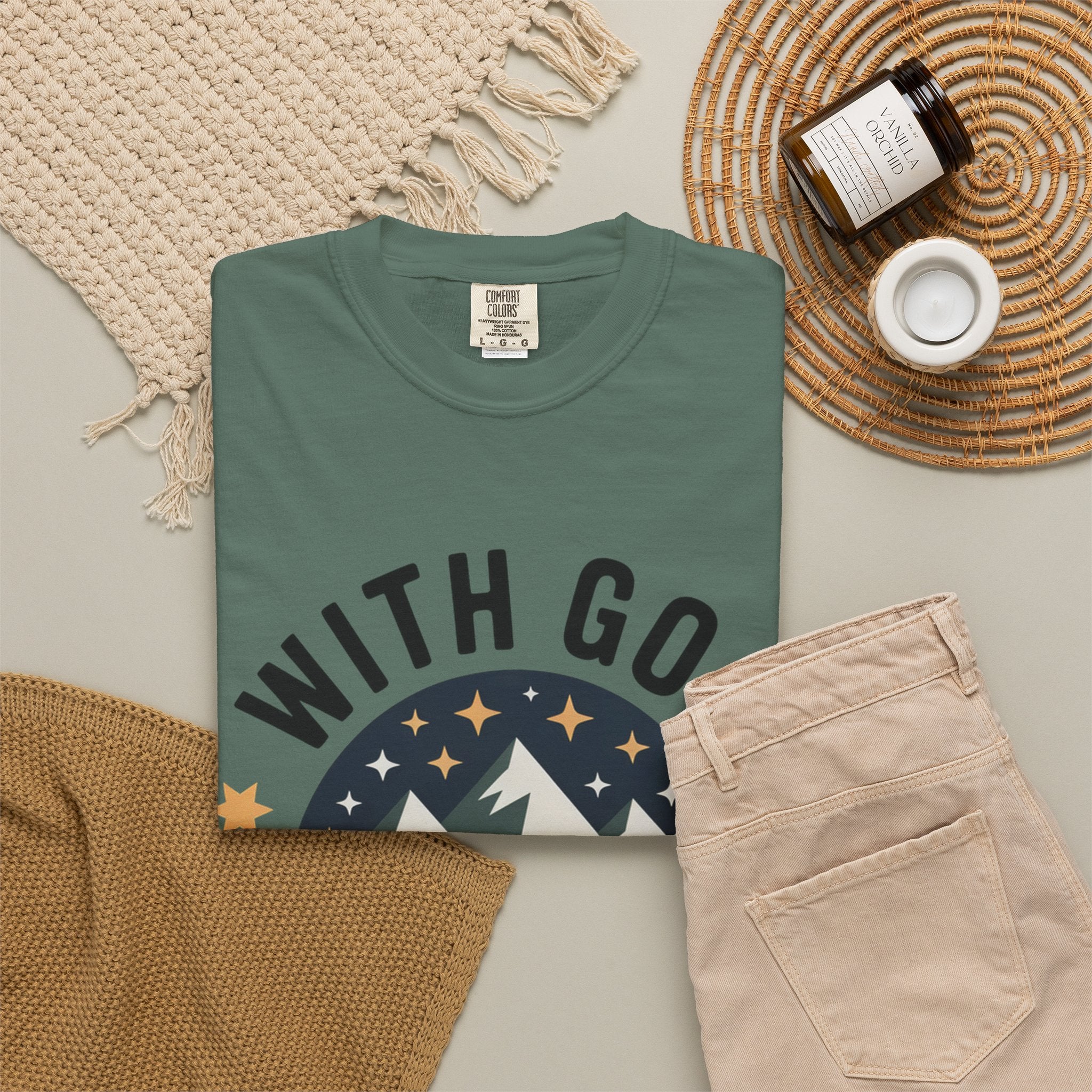 Faith-Based Mountain T-Shirt — "With God All Things Are Possible"