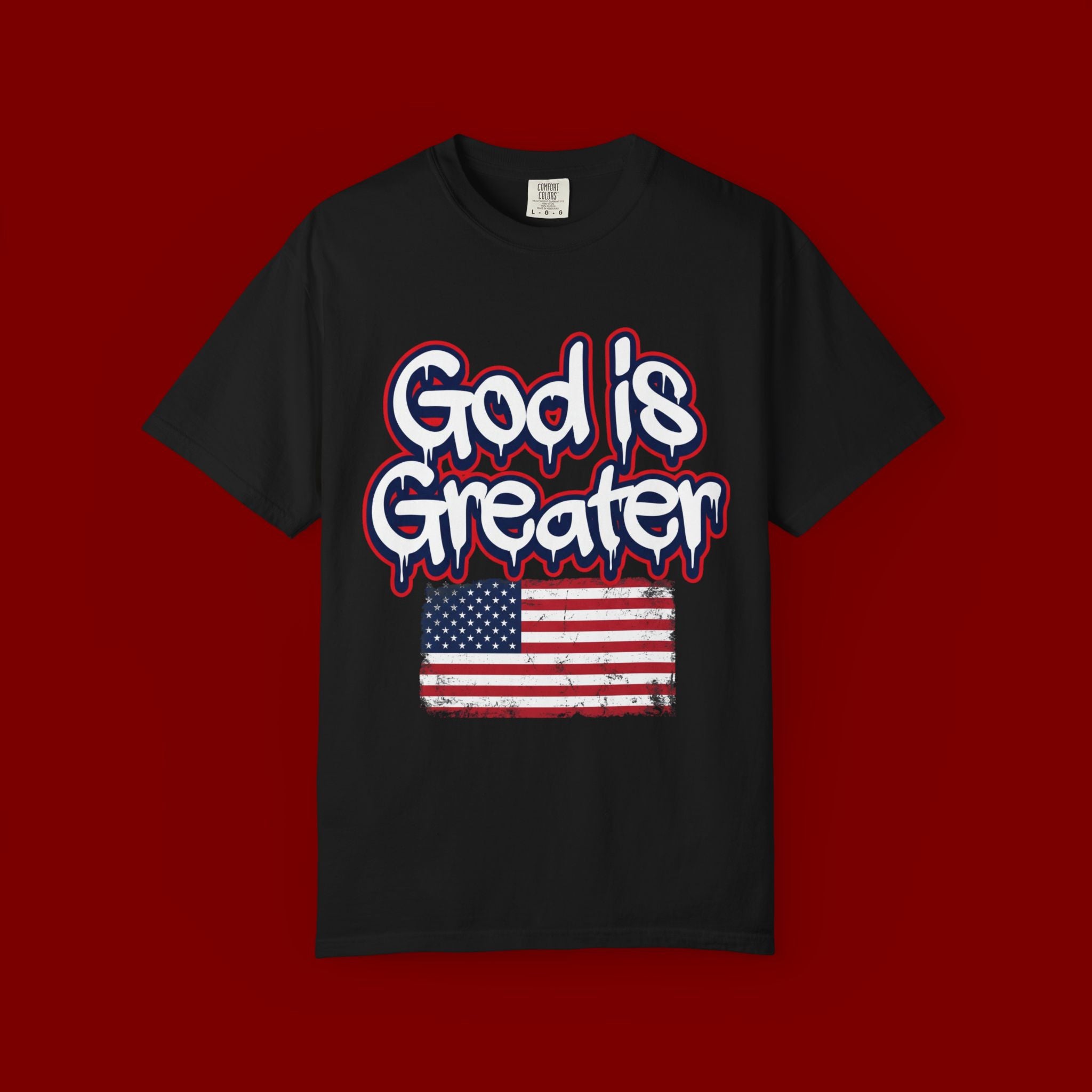 God Is Greater American Flag T-Shirt