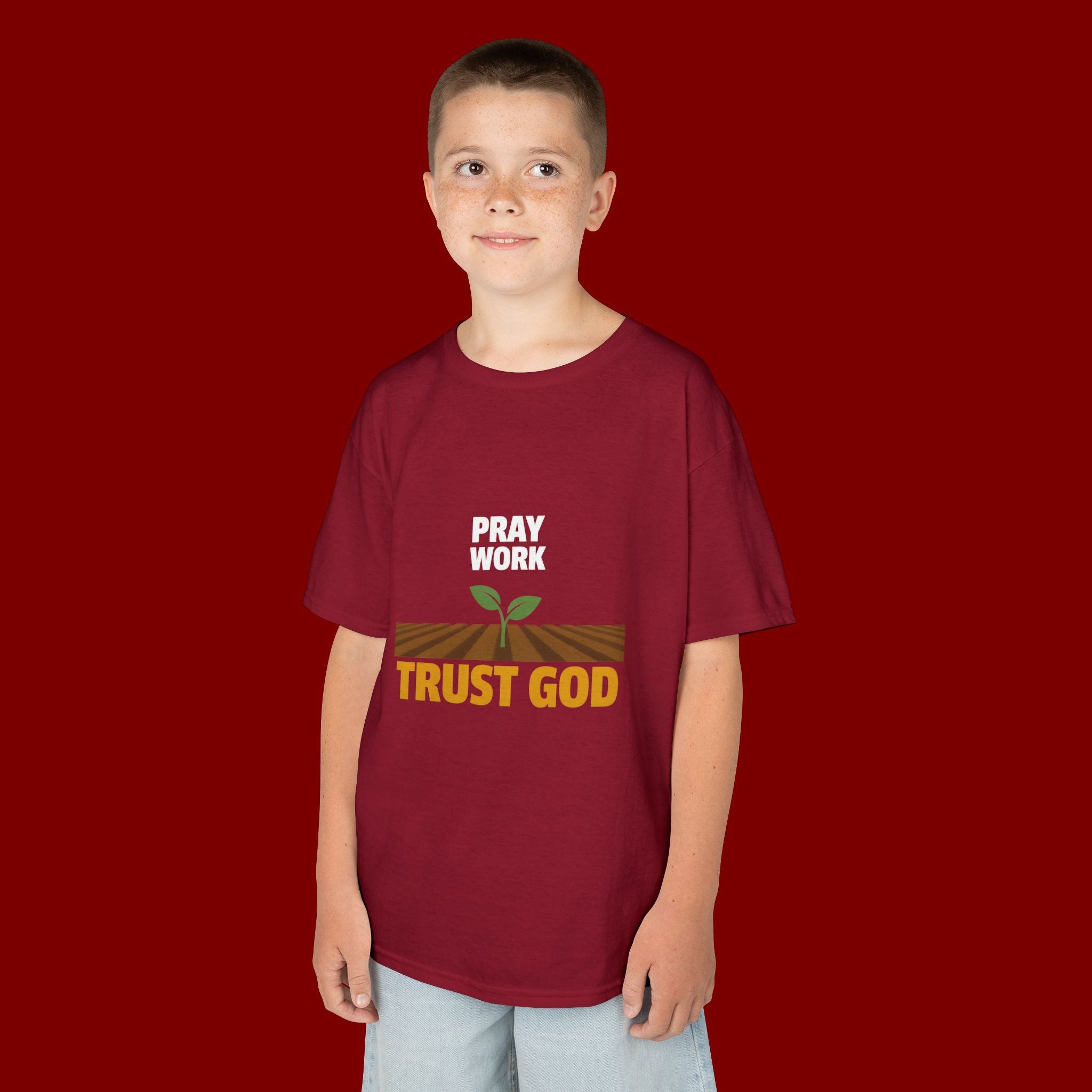 Kids Tee — "Trust God" Sprout Graphic