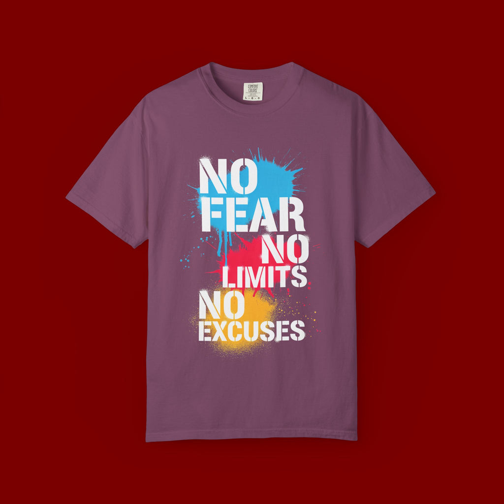 No Fear No Limits No Excuses T-Shirt — Motivational Graphic Tee